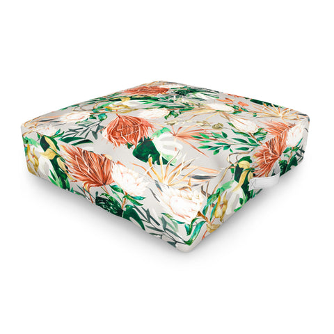 Marta Barragan Camarasa Bohem tropical bloom Outdoor Floor Cushion