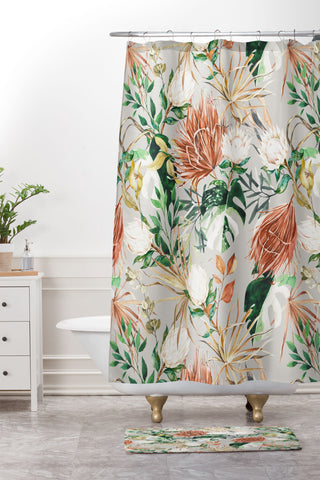 Marta Barragan Camarasa Bohem tropical bloom Shower Curtain And Mat