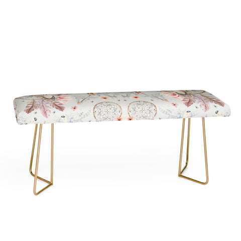 Marta Barragan Camarasa Bohemian dreamcatcher and skull floral Bench