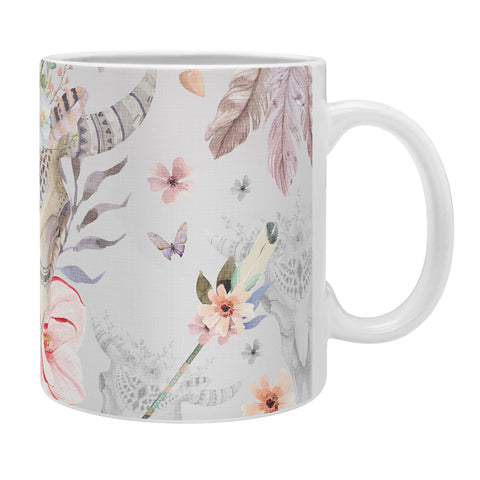 Marta Barragan Camarasa Bohemian dreamcatcher and skull floral Coffee Mug