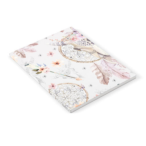 Marta Barragan Camarasa Bohemian dreamcatcher and skull floral Notebook