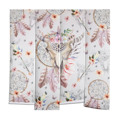 Marta Barragan Camarasa Bohemian dreamcatcher and skull floral Wall Mural