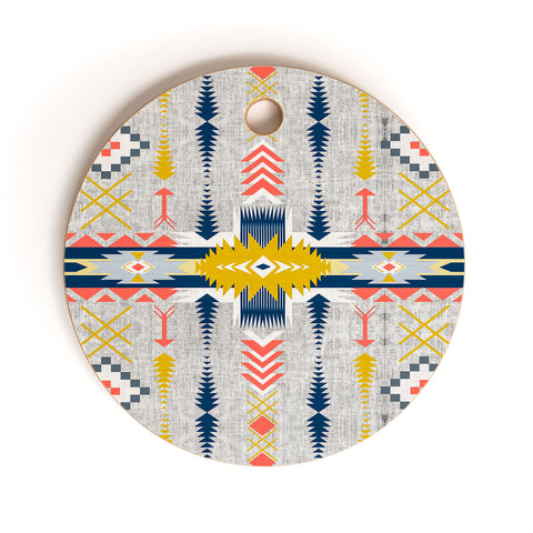 Marta Barragan Camarasa Bohemian geometric style Cutting Board Round