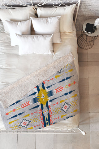 Marta Barragan Camarasa Bohemian geometric style Fleece Throw Blanket