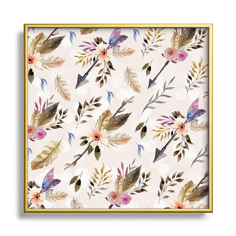 Marta Barragan Camarasa Bohemian pattern Square Metal Framed Art Print