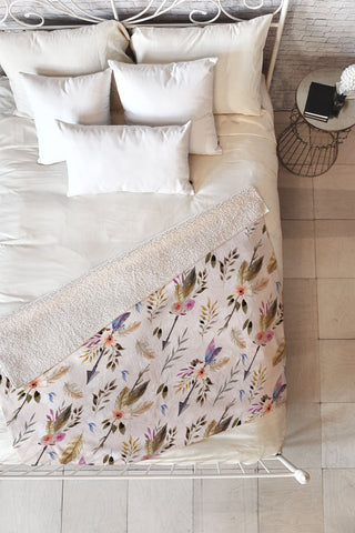 Marta Barragan Camarasa Bohemian pattern Fleece Throw Blanket