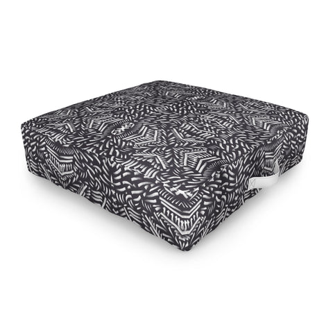 Marta Barragan Camarasa Bohemian strokes mosaic BW Outdoor Floor Cushion