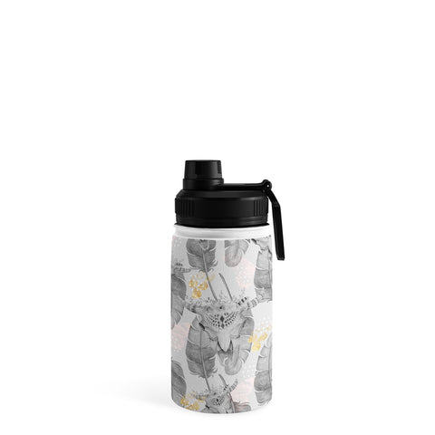 Marta Barragan Camarasa Boho skull and feathers pattern Water Bottle