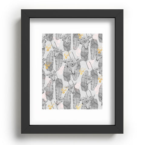 Marta Barragan Camarasa Boho skull and feathers pattern Recessed Framing Rectangle