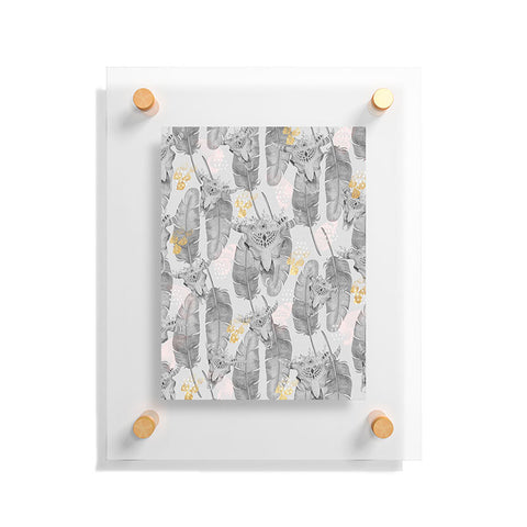 Marta Barragan Camarasa Boho skull and feathers pattern Floating Acrylic Print