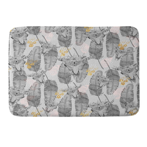 Marta Barragan Camarasa Boho skull and feathers pattern Memory Foam Bath Mat