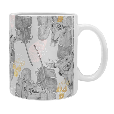 Marta Barragan Camarasa Boho skull and feathers pattern Coffee Mug