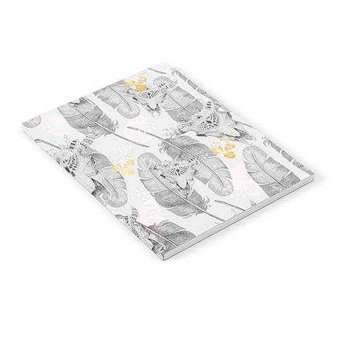 Marta Barragan Camarasa Boho skull and feathers pattern Notebook