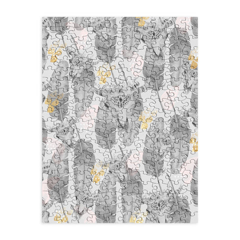 Marta Barragan Camarasa Boho skull and feathers pattern Puzzle