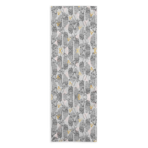 Marta Barragan Camarasa Boho skull and feathers pattern Yoga Towel