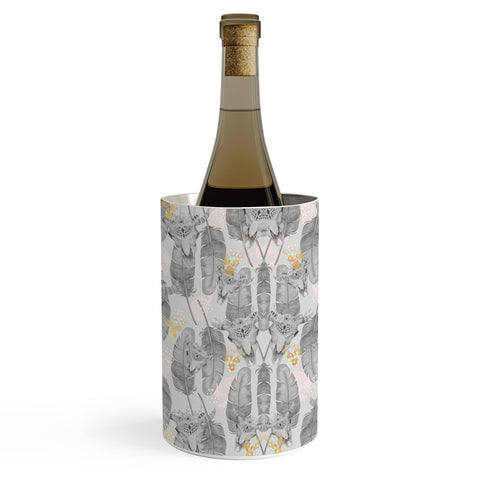 Marta Barragan Camarasa Boho skull and feathers pattern Wine Chiller