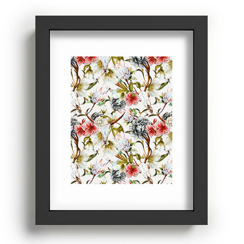 Marta Barragan Camarasa Boho skulls blooming in the garden Recessed Framing Rectangle