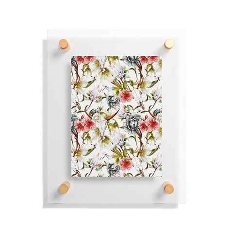 Marta Barragan Camarasa Boho skulls blooming in the garden Floating Acrylic Print