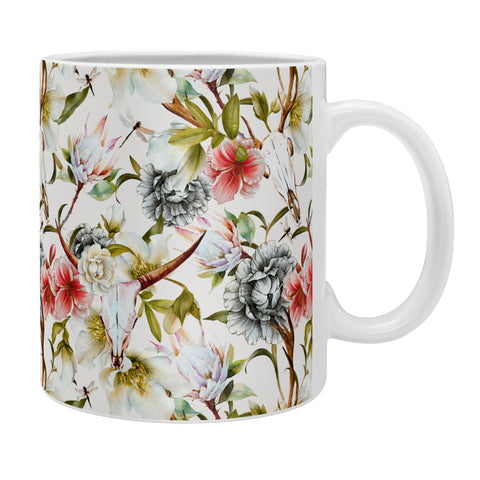 Marta Barragan Camarasa Boho skulls blooming in the garden Coffee Mug