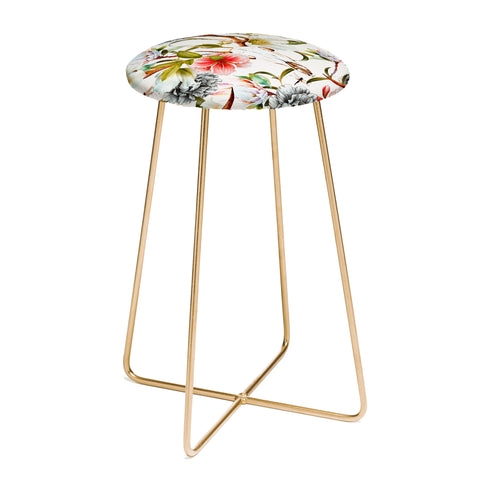 Marta Barragan Camarasa Boho skulls blooming in the garden Counter Stool