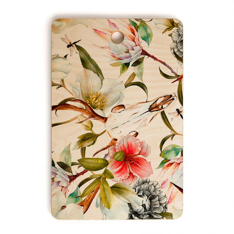 Marta Barragan Camarasa Boho skulls blooming in the garden Cutting Board Rectangle