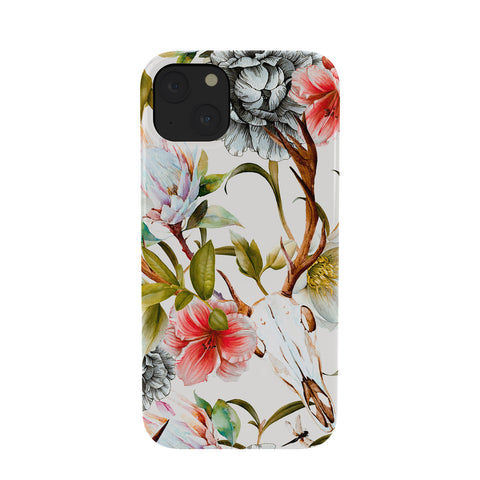 Marta Barragan Camarasa Boho skulls blooming in the garden Phone Case