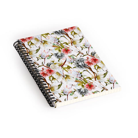 Marta Barragan Camarasa Boho skulls blooming in the garden Spiral Notebook