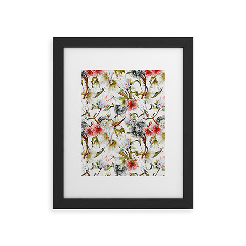 Marta Barragan Camarasa Boho skulls blooming in the garden Framed Art Print