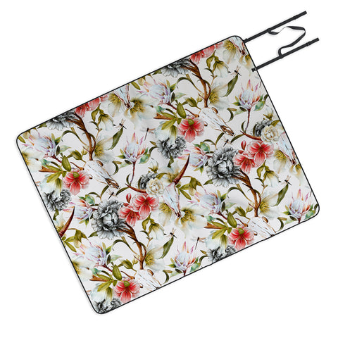 Marta Barragan Camarasa Boho skulls blooming in the garden Picnic Blanket