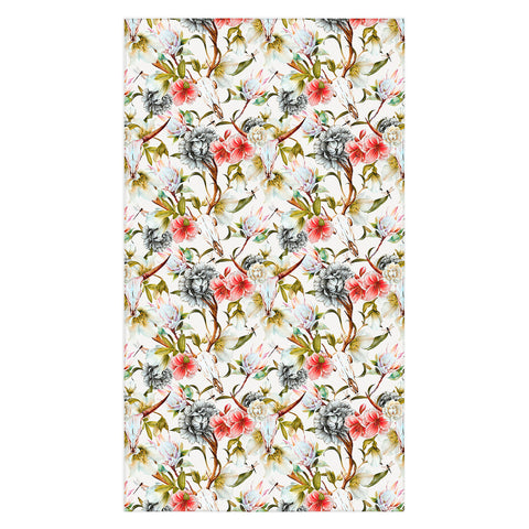 Marta Barragan Camarasa Boho skulls blooming in the garden Tablecloth