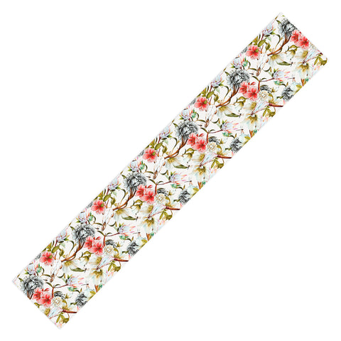 Marta Barragan Camarasa Boho skulls blooming in the garden Table Runner