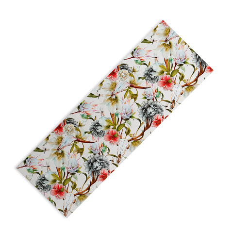 Marta Barragan Camarasa Boho skulls blooming in the garden Yoga Mat