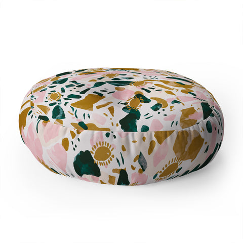 Marta Barragan Camarasa Boho terrazzo Floor Pillow Round