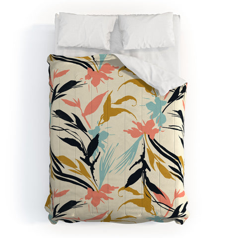 Marta Barragan Camarasa Botanical abstract art Comforter