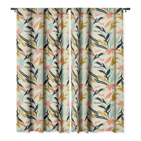 Marta Barragan Camarasa Botanical abstract art Blackout Window Curtain