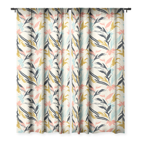 Marta Barragan Camarasa Botanical abstract art Sheer Window Curtain