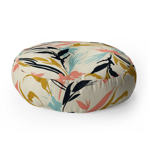 Marta Barragan Camarasa Botanical abstract art Floor Pillow Round