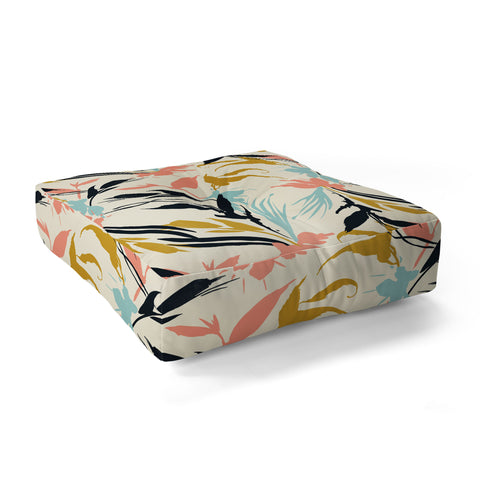 Marta Barragan Camarasa Botanical abstract art Floor Pillow Square