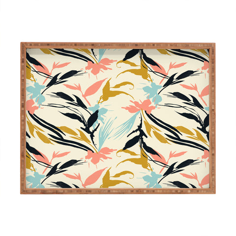 Marta Barragan Camarasa Botanical abstract art Rectangular Tray