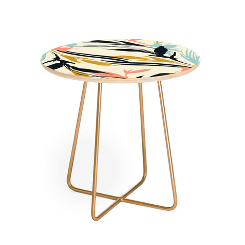 Marta Barragan Camarasa Botanical abstract art Round Side Table