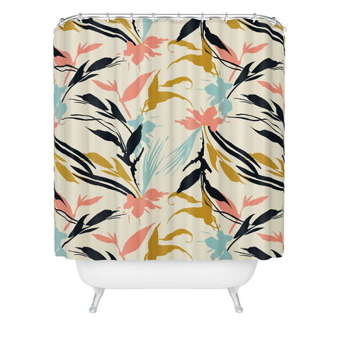 Marta Barragan Camarasa Botanical abstract art Shower Curtain