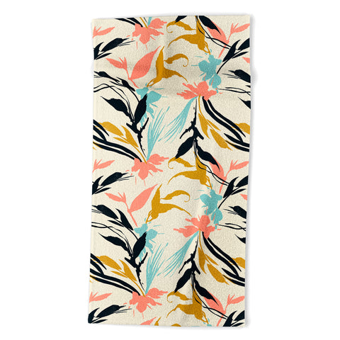 Marta Barragan Camarasa Botanical abstract art Beach Towel