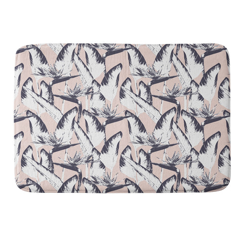 Marta Barragan Camarasa Botanical bird of paradise Memory Foam Bath Mat