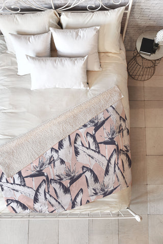 Marta Barragan Camarasa Botanical bird of paradise Fleece Throw Blanket