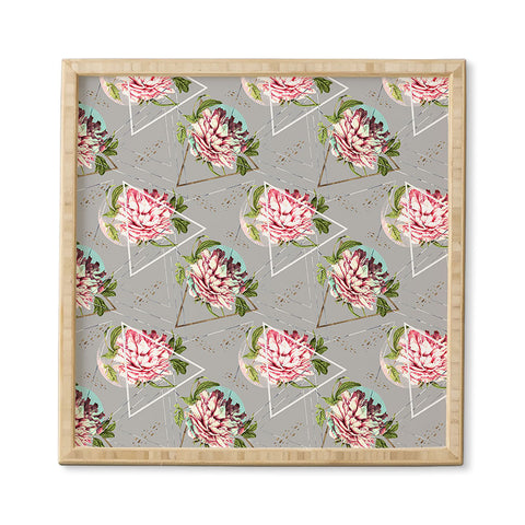 Marta Barragan Camarasa Botanical blooming with geometric Framed Wall Art