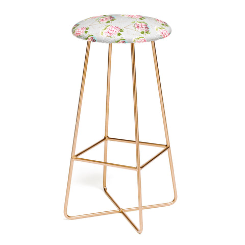 Marta Barragan Camarasa Botanical blooming with geometric Bar Stool