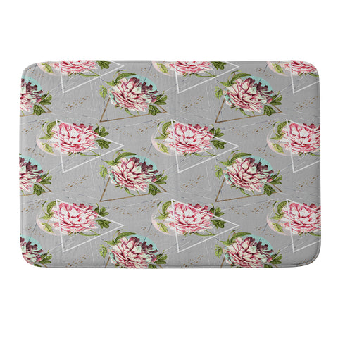 Marta Barragan Camarasa Botanical blooming with geometric Memory Foam Bath Mat