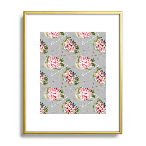 Marta Barragan Camarasa Botanical blooming with geometric Metal Framed Art Print