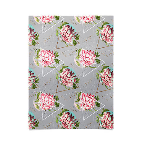 Marta Barragan Camarasa Botanical blooming with geometric Poster
