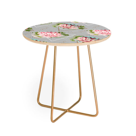 Marta Barragan Camarasa Botanical blooming with geometric Round Side Table